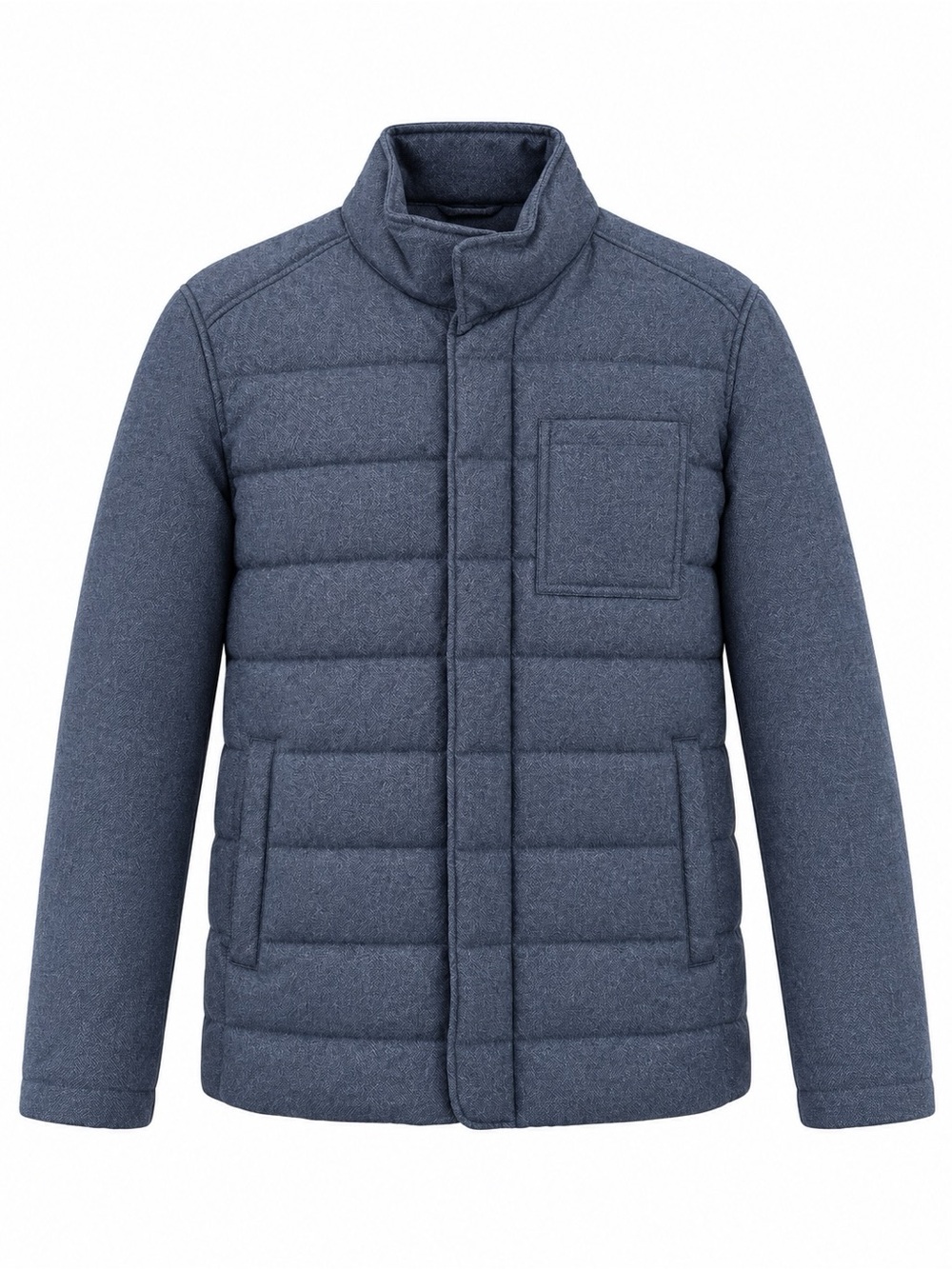 Banana Republic Men's Quilted Puffer Jacket in Heathered Blue